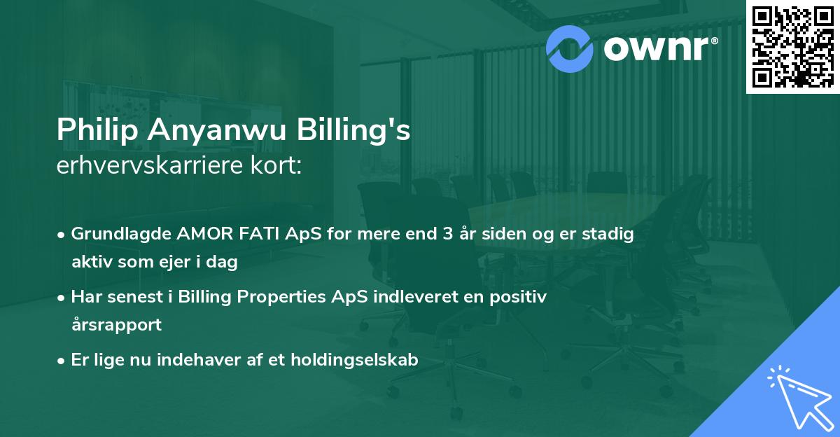 Philip Anyanwu Billing's erhvervskarriere kort