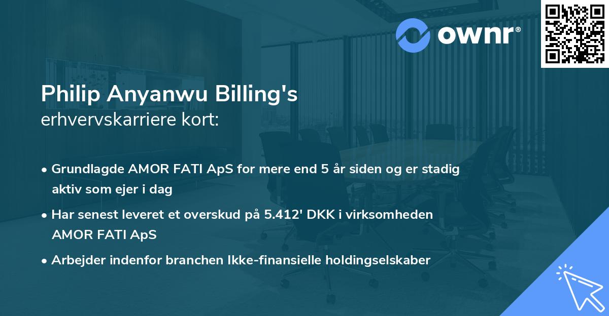 Philip Anyanwu Billing's erhvervskarriere kort