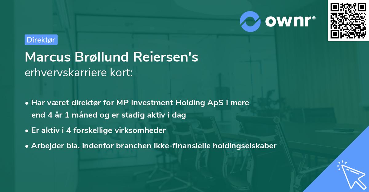 Marcus Brøllund Reiersen's erhvervskarriere kort