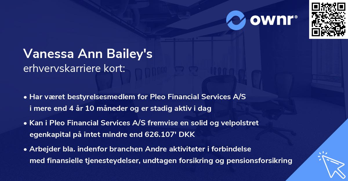 Vanessa Ann Bailey's erhvervskarriere kort