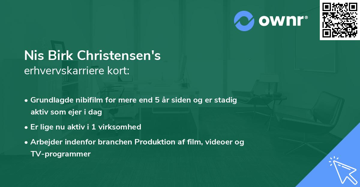 Nis Birk Christensen's erhvervskarriere kort
