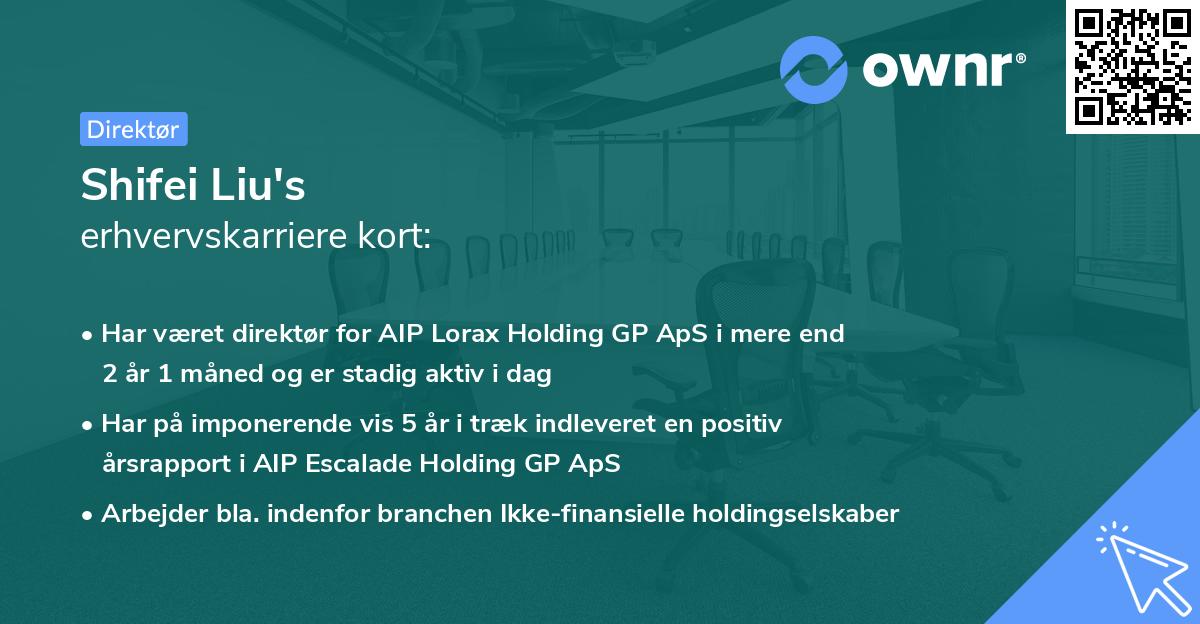 Shifei Liu's erhvervskarriere kort