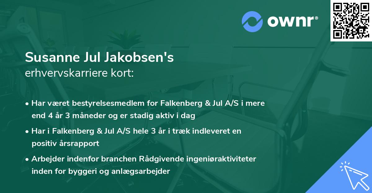 Susanne Jul Jakobsen's erhvervskarriere kort