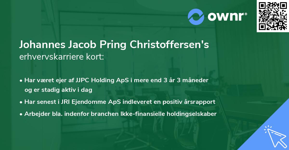 Johannes Jacob Pring Christoffersen's erhvervskarriere kort