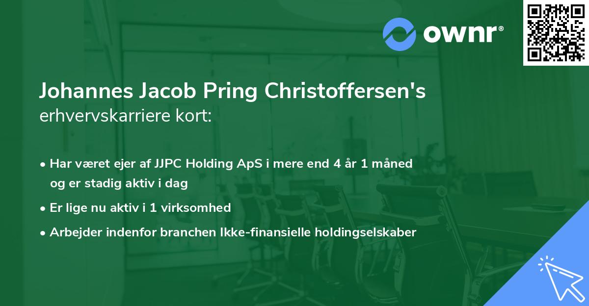 Johannes Jacob Pring Christoffersen's erhvervskarriere kort