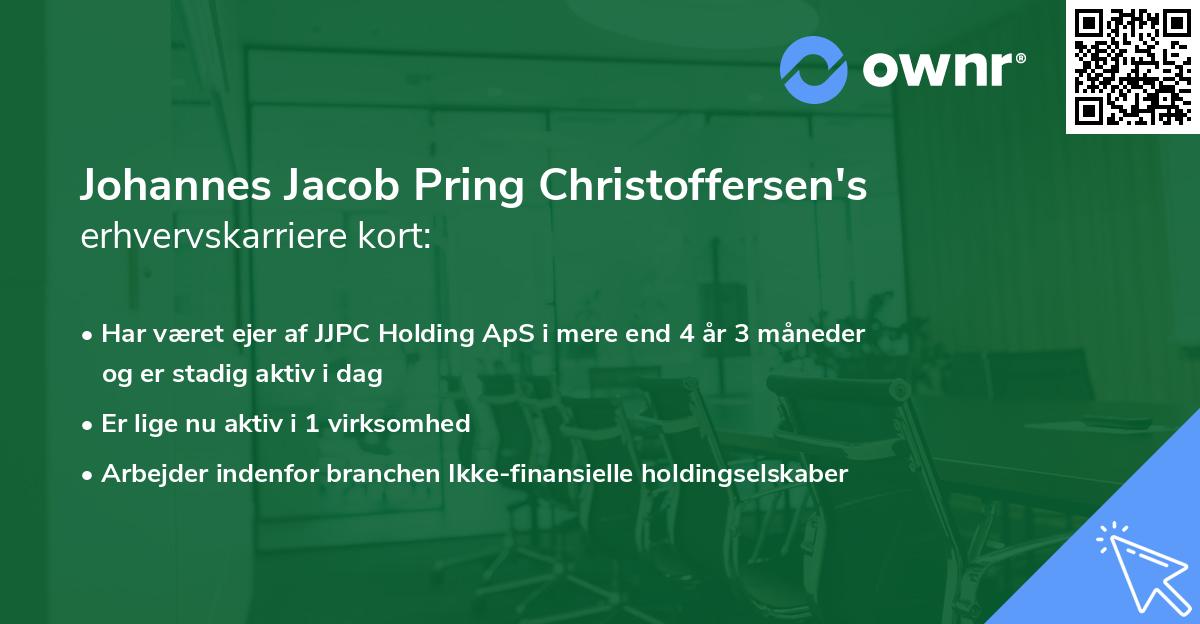 Johannes Jacob Pring Christoffersen's erhvervskarriere kort