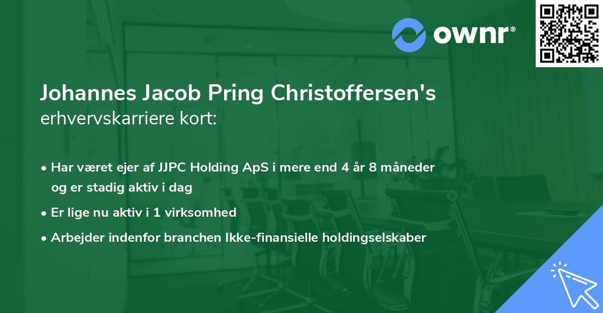 Johannes Jacob Pring Christoffersen's erhvervskarriere kort
