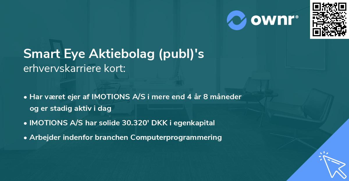 Smart Eye Aktiebolag (publ)'s erhvervskarriere kort