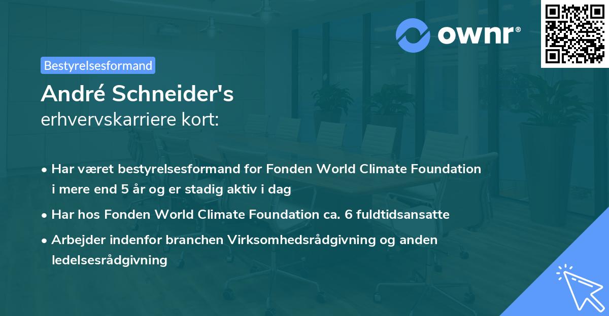 André Schneider's erhvervskarriere kort