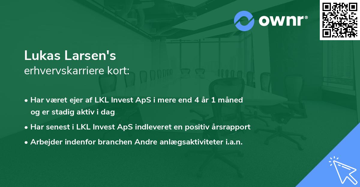 Lukas Larsen's erhvervskarriere kort