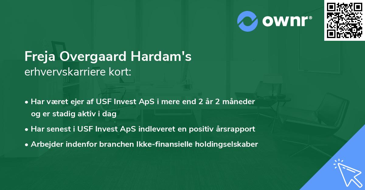 Freja Overgaard Hardam's erhvervskarriere kort