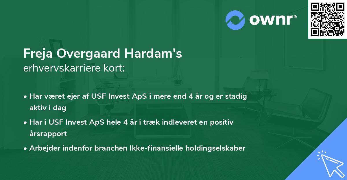 Freja Overgaard Hardam's erhvervskarriere kort