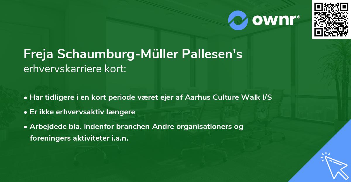 Freja Schaumburg-Müller Pallesen's erhvervskarriere kort