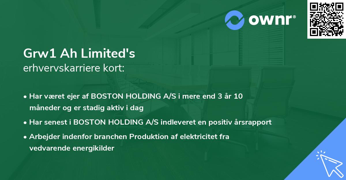 Grw1 Ah Limited's erhvervskarriere kort