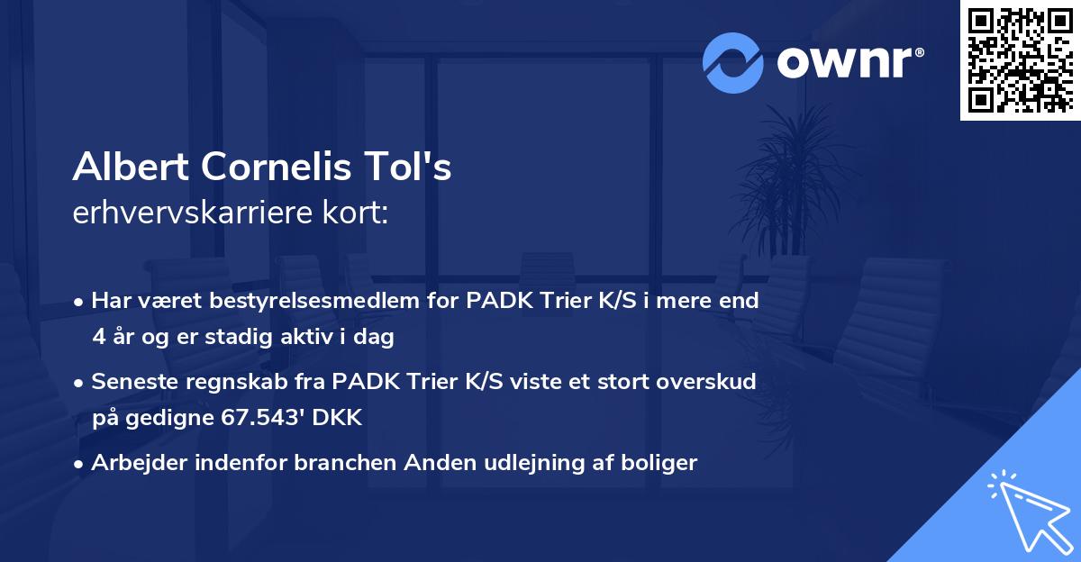 Albert Cornelis Tol's erhvervskarriere kort