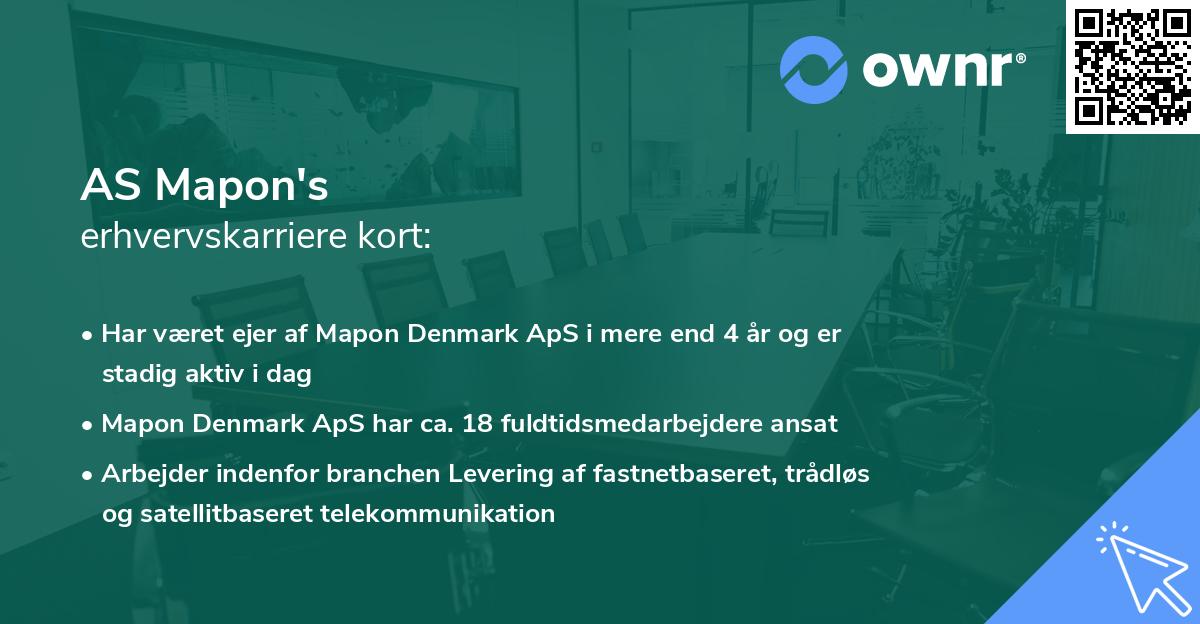 AS Mapon's erhvervskarriere kort