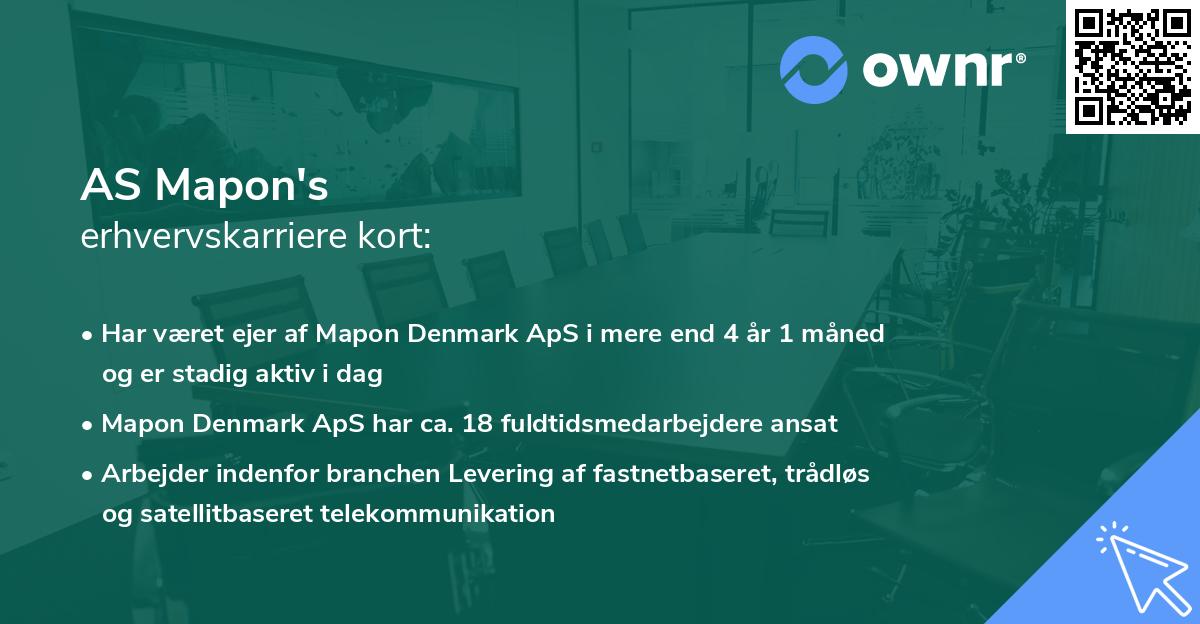 AS Mapon's erhvervskarriere kort