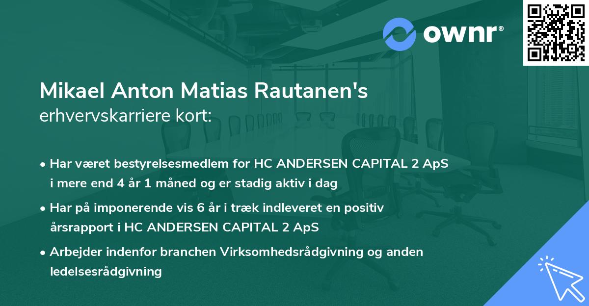 Mikael Anton Matias Rautanen's erhvervskarriere kort