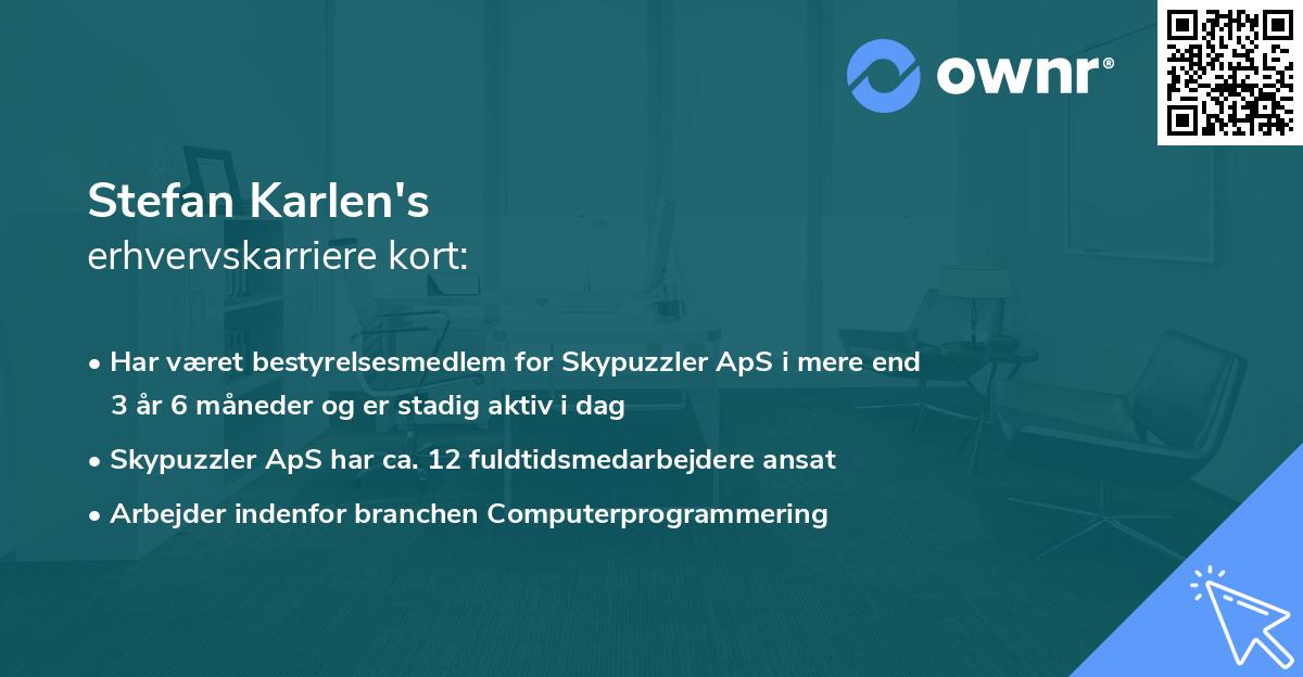 Stefan Karlen's erhvervskarriere kort