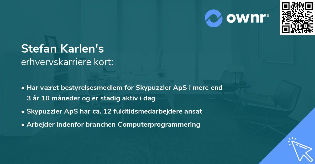 Stefan Karlen's erhvervskarriere kort