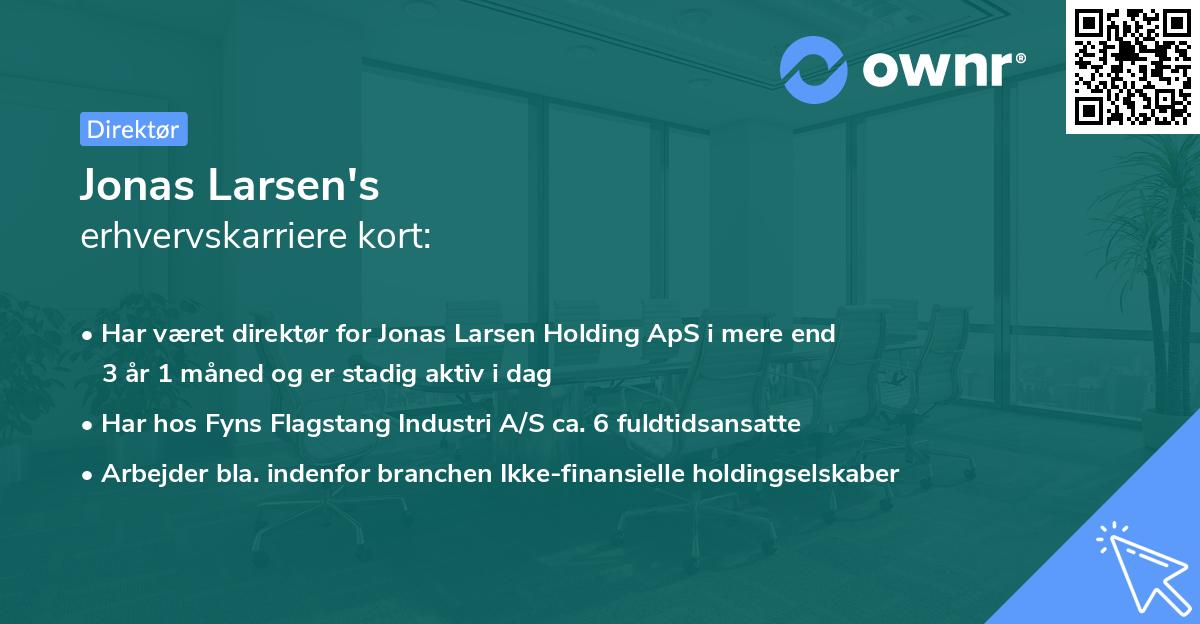 Jonas Larsen's erhvervskarriere kort