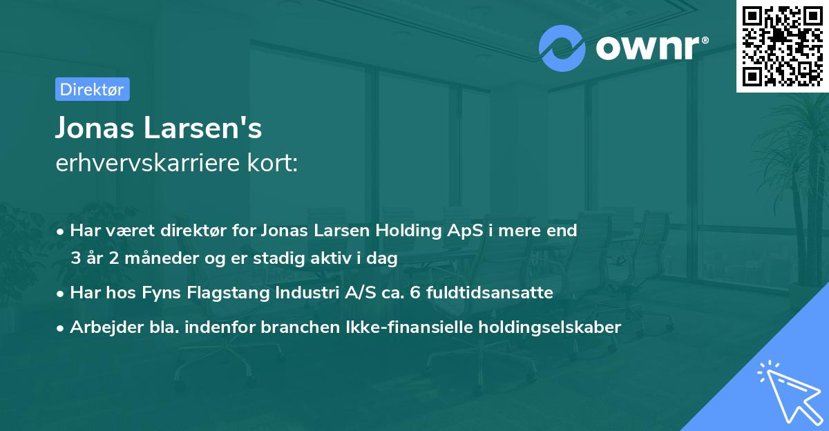 Jonas Larsen's erhvervskarriere kort