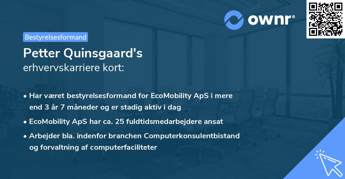 Petter Quinsgaard's erhvervskarriere kort