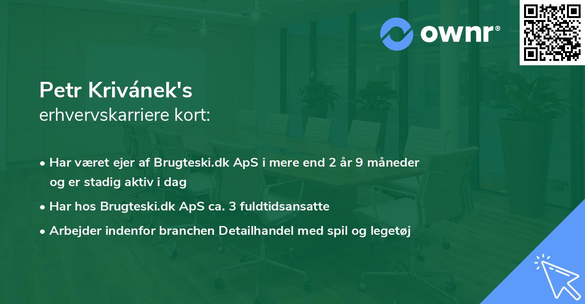 Petr Krivánek's erhvervskarriere kort