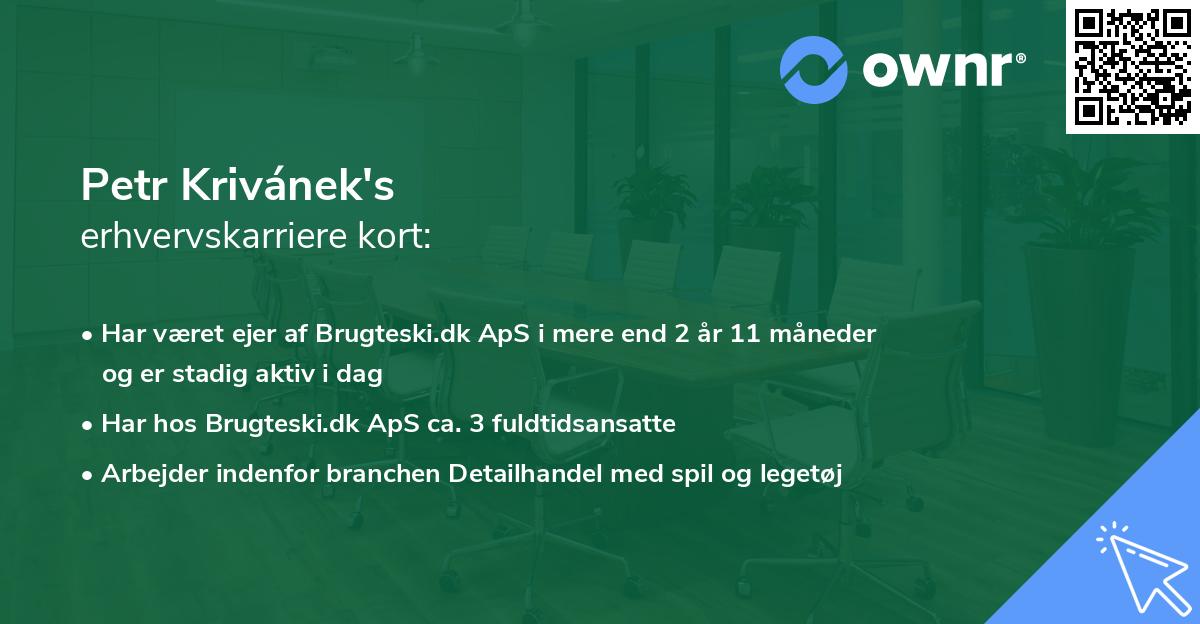 Petr Krivánek's erhvervskarriere kort