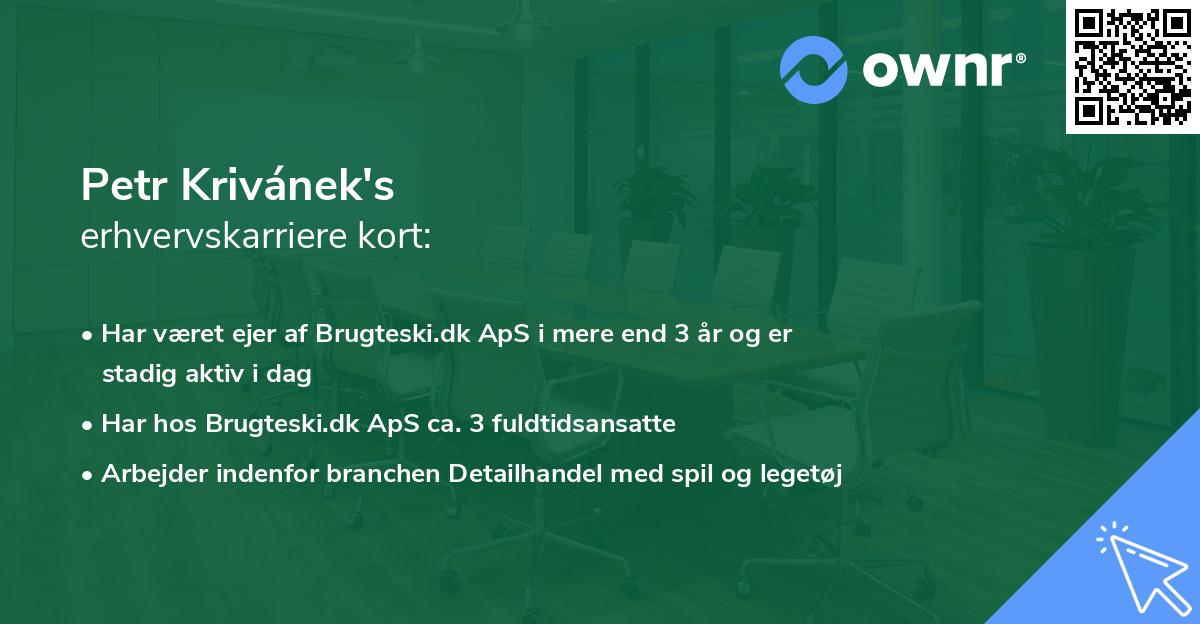 Petr Krivánek's erhvervskarriere kort