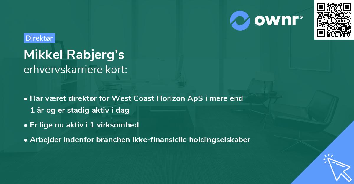 Mikkel Rabjerg's erhvervskarriere kort