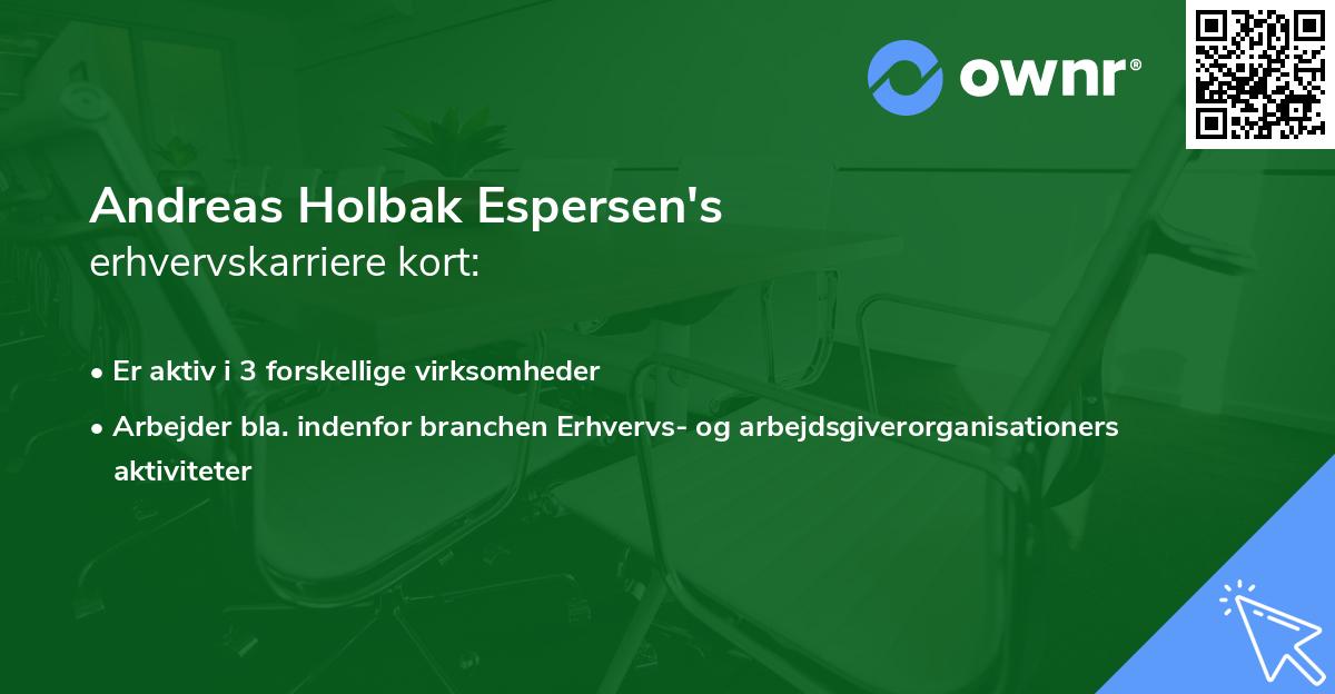 Andreas Holbak Espersen's erhvervskarriere kort