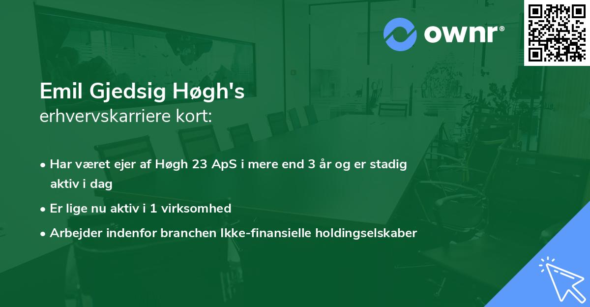 Emil Gjedsig Høgh's erhvervskarriere kort