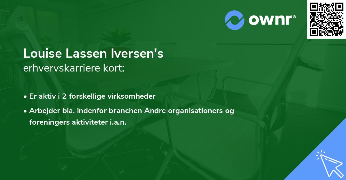 Louise Lassen Iversen's erhvervskarriere kort