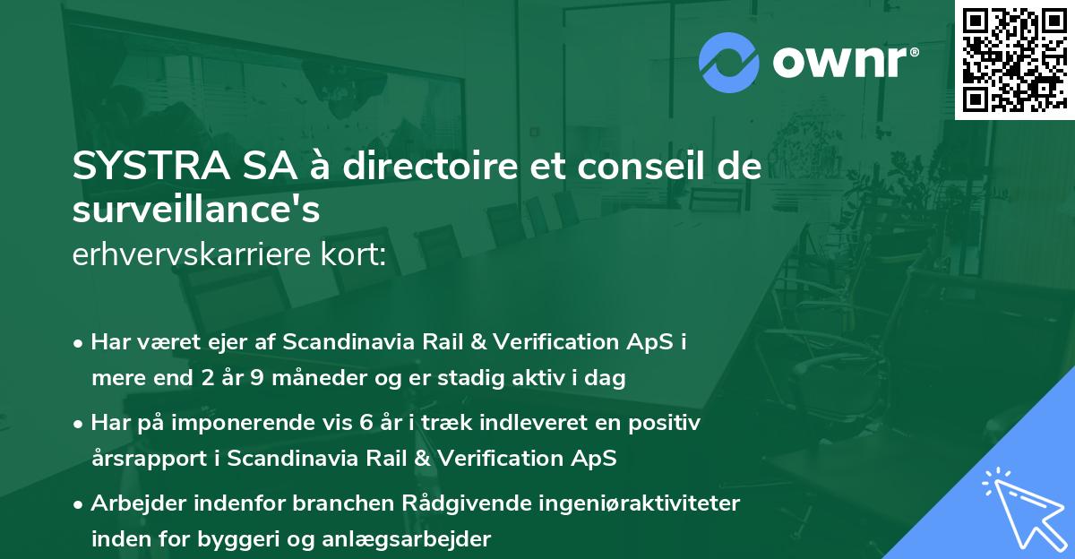 SYSTRA SA à directoire et conseil de surveillance's erhvervskarriere kort