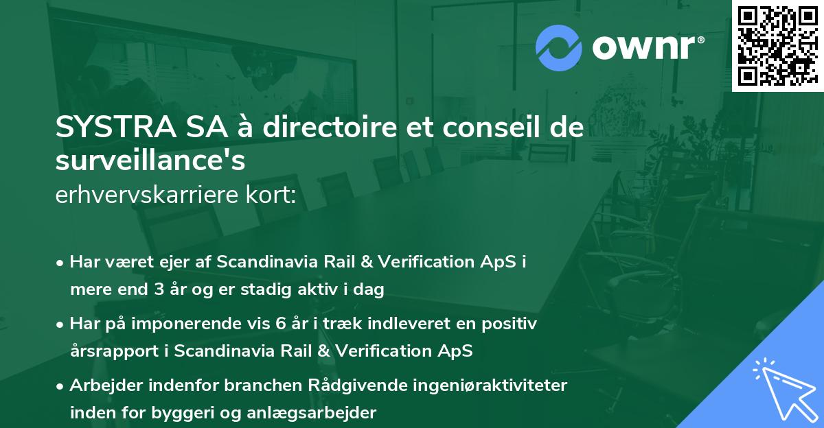 SYSTRA SA à directoire et conseil de surveillance's erhvervskarriere kort