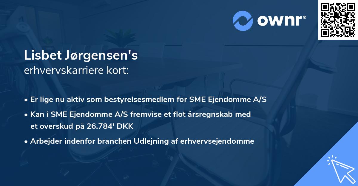 Lisbet Jørgensen's erhvervskarriere kort
