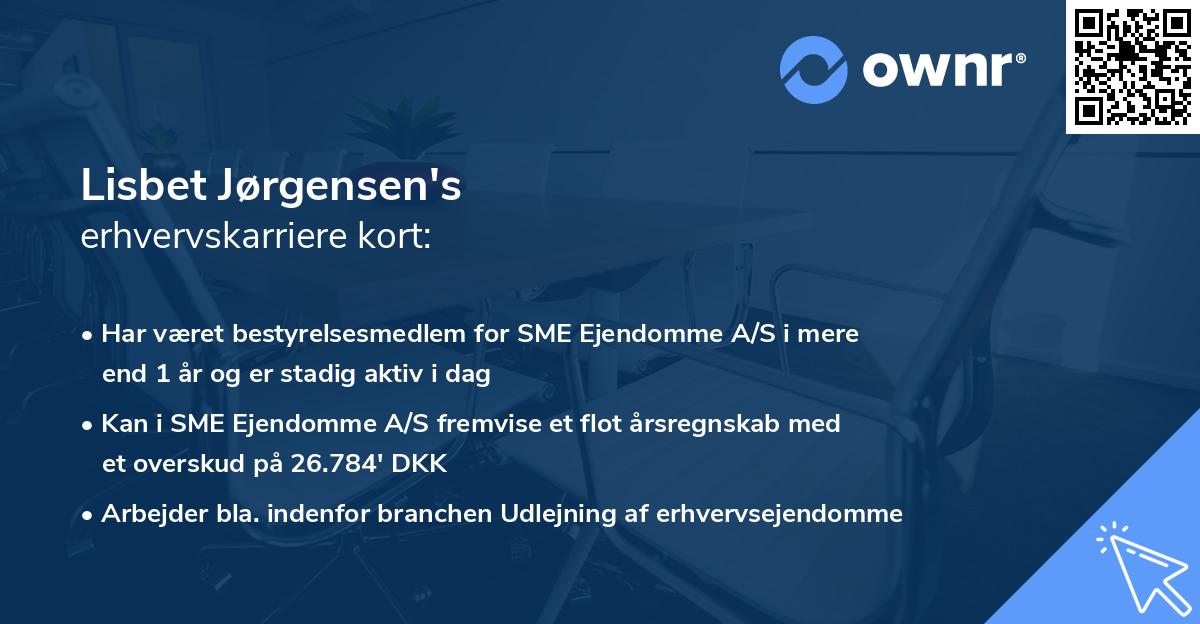 Lisbet Jørgensen's erhvervskarriere kort