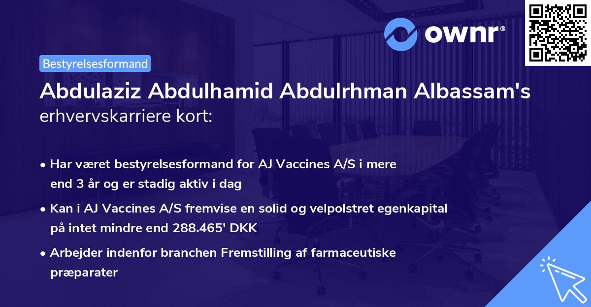 Abdulaziz Abdulhamid Abdulrhman Albassam's erhvervskarriere kort