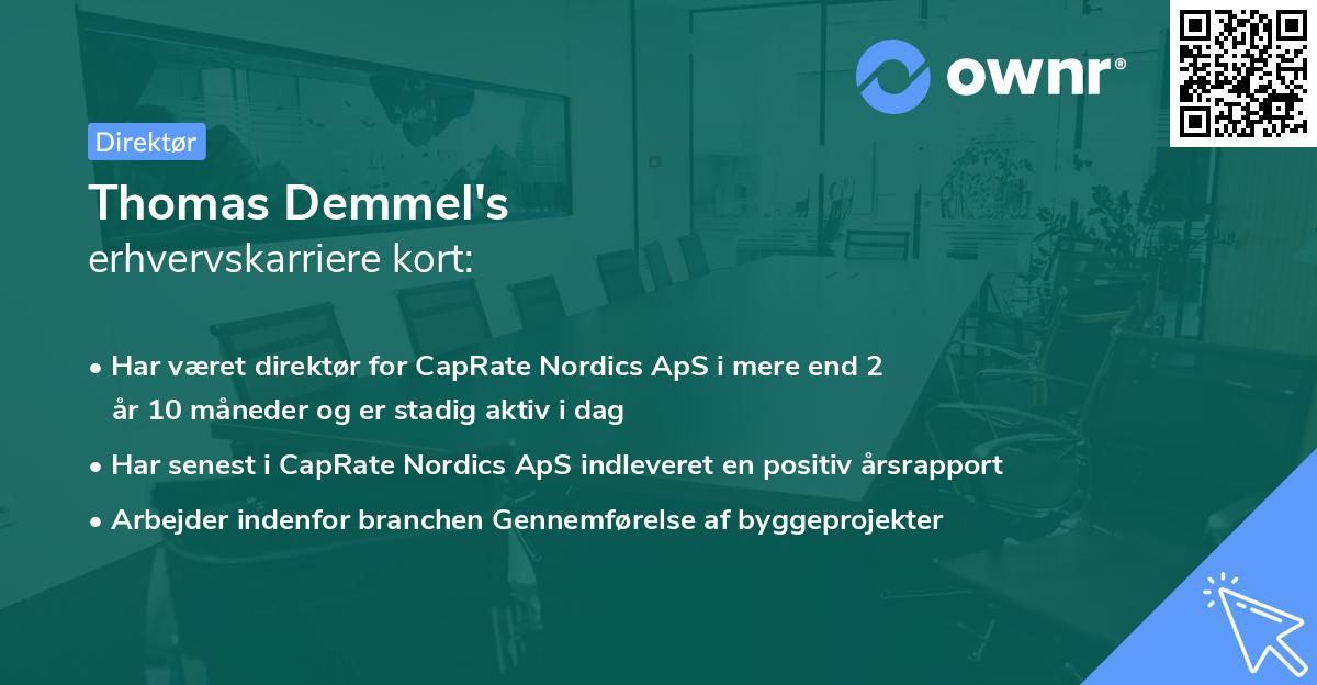 Thomas Demmel's erhvervskarriere kort