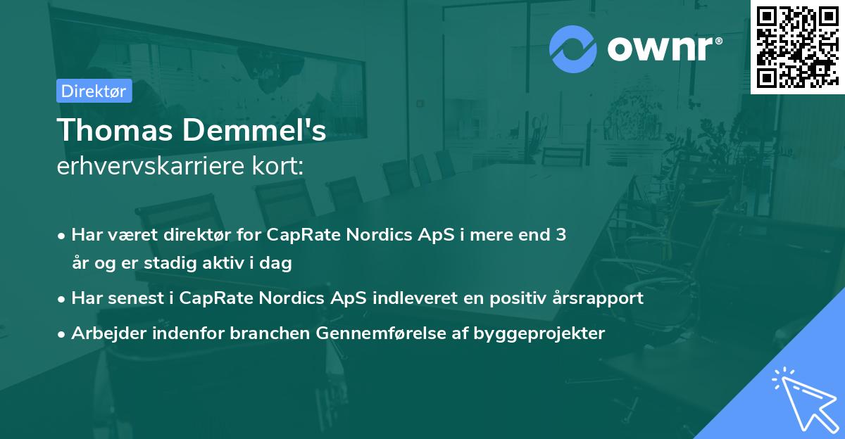 Thomas Demmel's erhvervskarriere kort