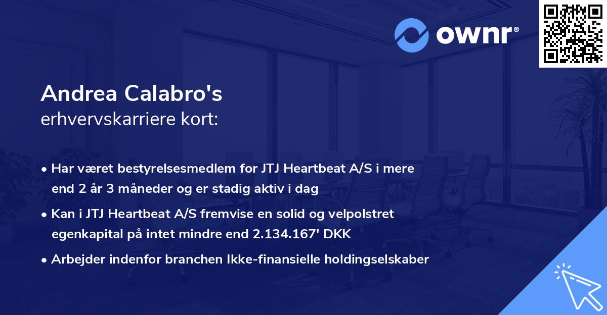 Andrea Calabro's erhvervskarriere kort