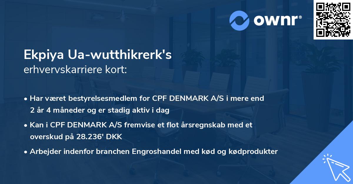 Ekpiya Ua-wutthikrerk's erhvervskarriere kort