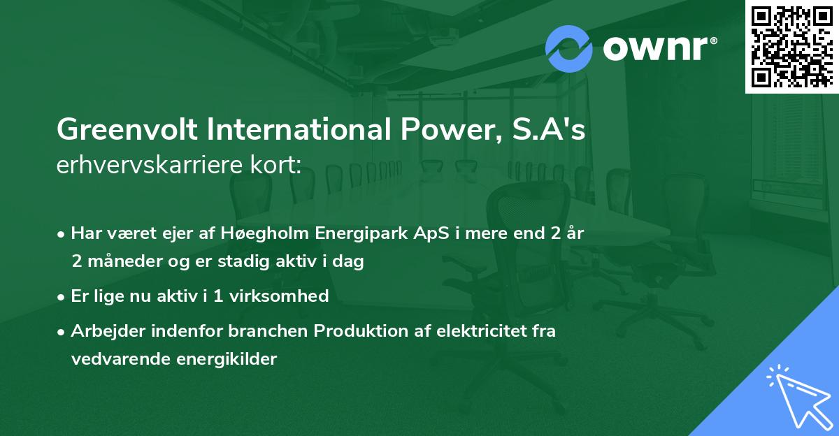 Greenvolt International Power, S.A's erhvervskarriere kort