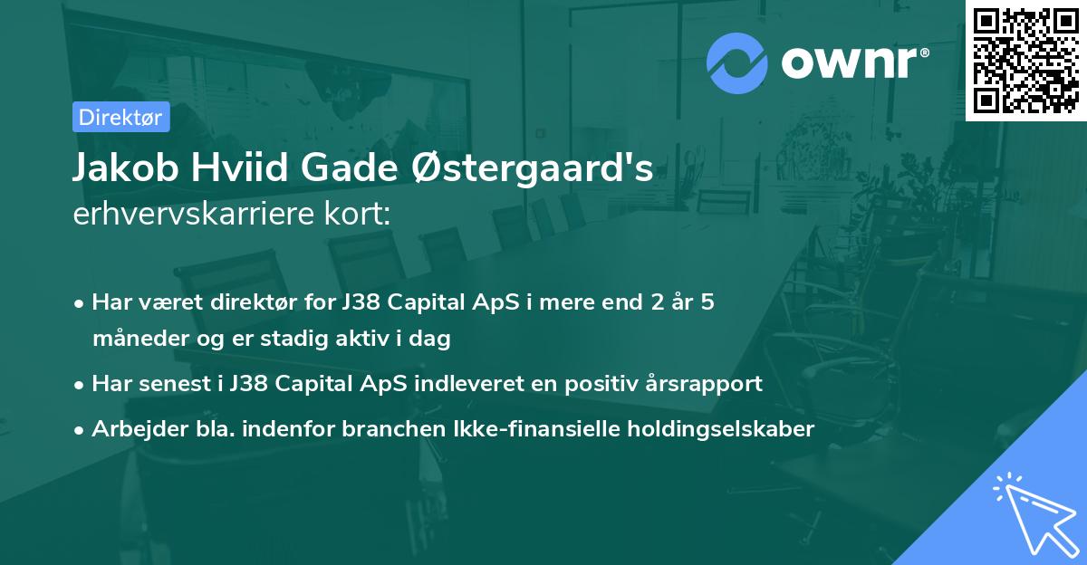 Jakob Hviid Gade Østergaard's erhvervskarriere kort