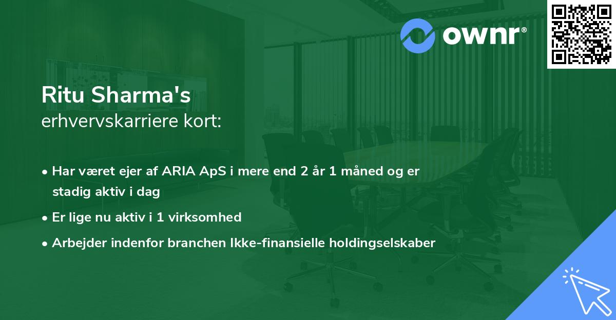 Ritu Sharma's erhvervskarriere kort