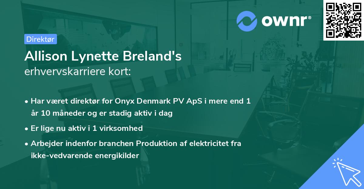 Allison Lynette Breland's erhvervskarriere kort