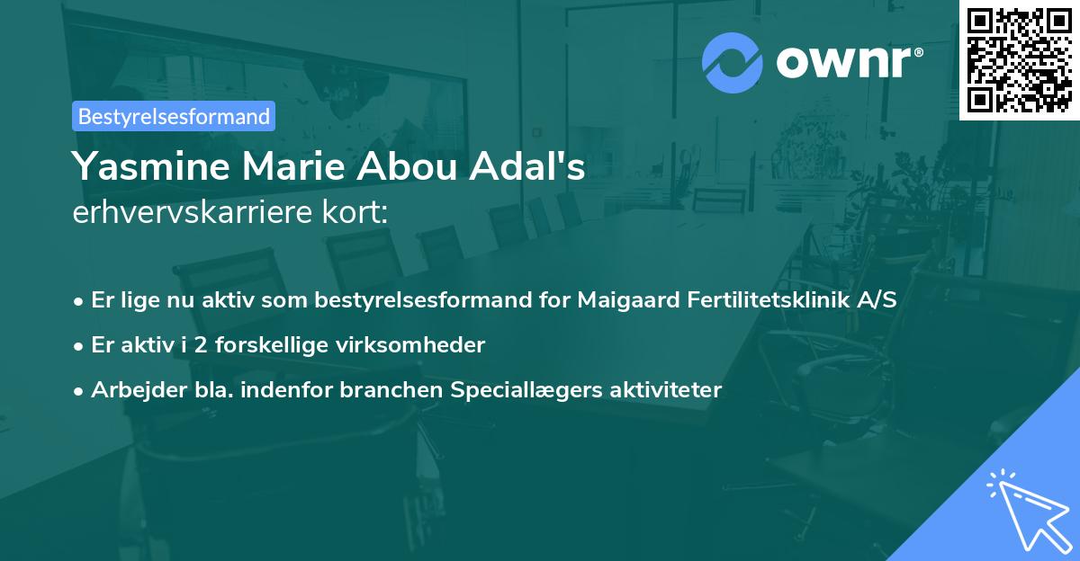 Yasmine Marie Abou Adal's erhvervskarriere kort