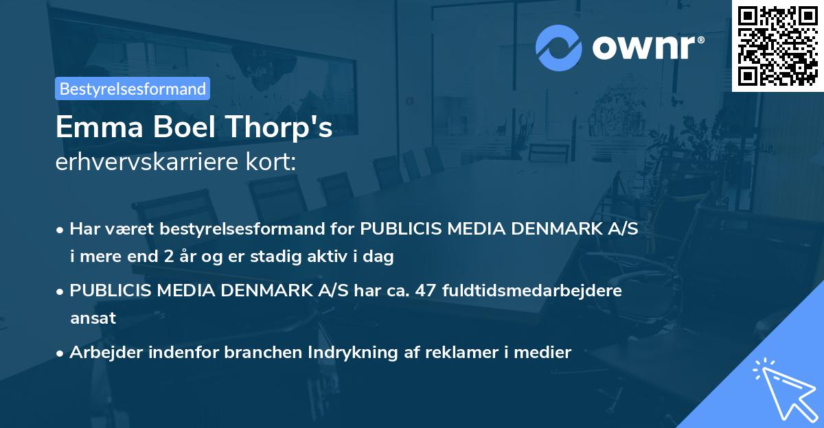 Emma Boel Thorp's erhvervskarriere kort