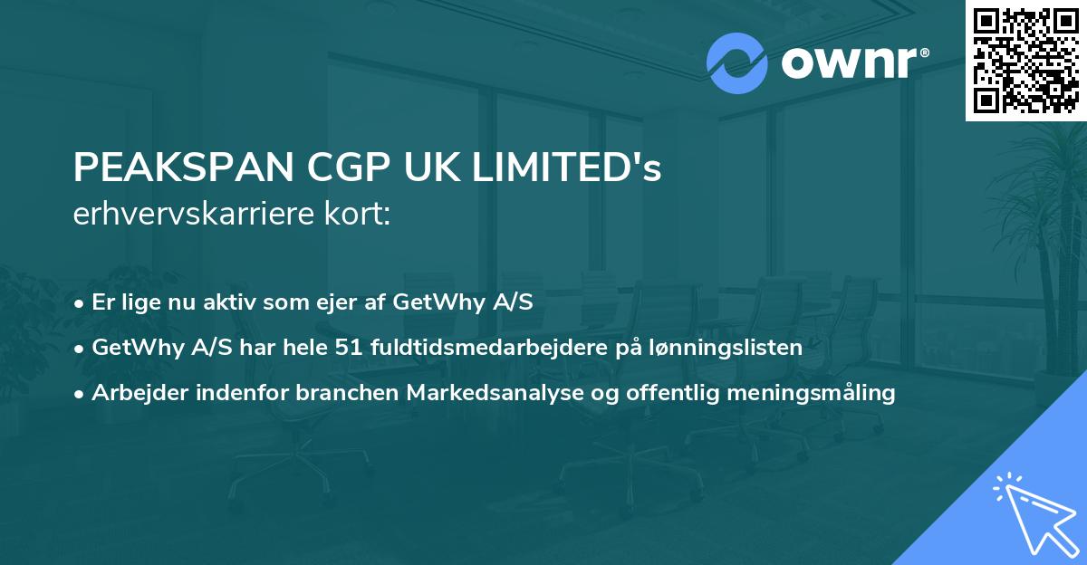 PEAKSPAN CGP UK LIMITED's erhvervskarriere kort